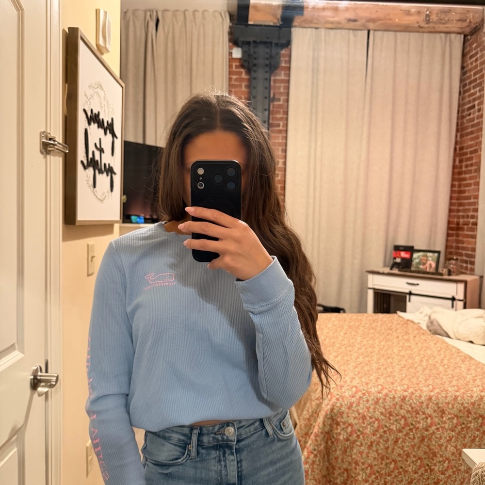 Vineyard Vines Blue Pink Long Sleeve Top